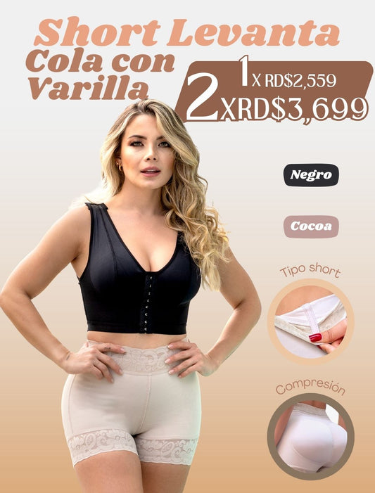 Short Levanta Cola con Varillas